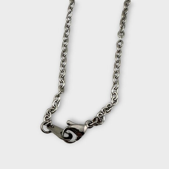 Pink Flamingo Enamel Necklace Diamond Cut Stainless Steel Chain - Picture 3 of 11